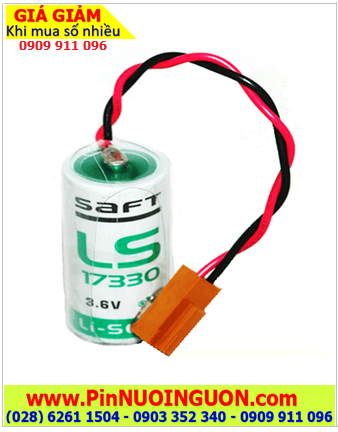 Saft LS17330 (Zắc NÂU); Pin nuôi nguồn PLC Saft LS17330 lithium 3.6v 2/3A 1800mAh -Xuất xứ Pháp